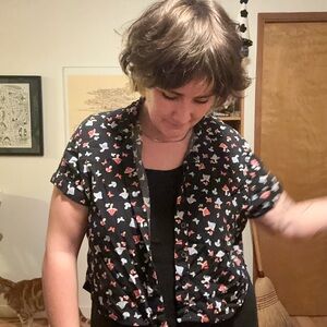 Cutesy Mushroom Buttoned T-Shirt